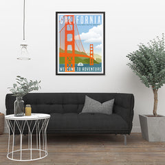 Ezposterprints - CALIFORNIA Retro Travel Poster - 24x32 ambiance display photo sample