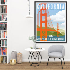 Ezposterprints - CALIFORNIA Retro Travel Poster - 36x48 ambiance display photo sample