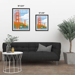 Ezposterprints - CALIFORNIA Retro Travel Poster ambiance display photo sample