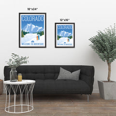 Ezposterprints - COLORADO Retro Travel Poster ambiance display photo sample