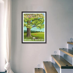 Ezposterprints - CONNECTICUT Retro Travel Poster - 18x24 ambiance display photo sample