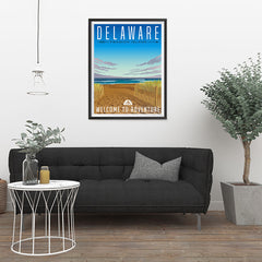 Ezposterprints - DELAWARE Retro Travel Poster - 24x32 ambiance display photo sample