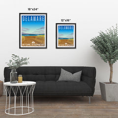 Ezposterprints - DELAWARE Retro Travel Poster ambiance display photo sample