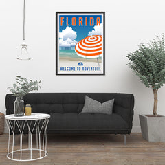 Ezposterprints - FLORIDA Retro Travel Poster - 24x32 ambiance display photo sample