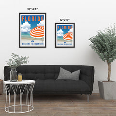 Ezposterprints - FLORIDA Retro Travel Poster ambiance display photo sample