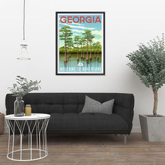 Ezposterprints - GEORGIA Retro Travel Poster - 24x32 ambiance display photo sample