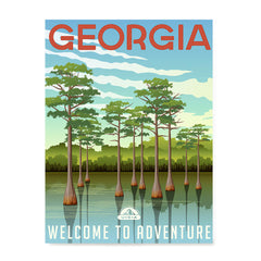 Ezposterprints - GEORGIA Retro Travel Poster