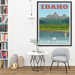 Ezposterprints - IDAHO Retro Travel Poster - 36x48 ambiance display photo sample
