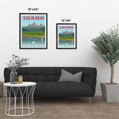 Ezposterprints - IDAHO Retro Travel Poster ambiance display photo sample