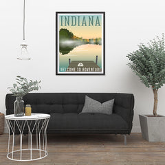 Ezposterprints - INDIANA Retro Travel Poster - 24x32 ambiance display photo sample