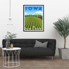 Ezposterprints - IOWA Retro Travel Poster - 24x32 ambiance display photo sample