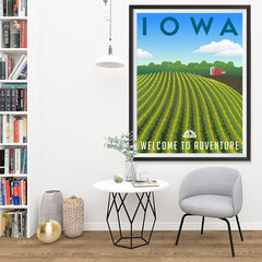 Ezposterprints - IOWA Retro Travel Poster - 36x48 ambiance display photo sample