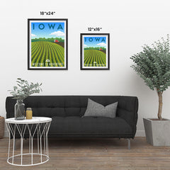 Ezposterprints - IOWA Retro Travel Poster ambiance display photo sample