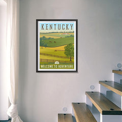 Ezposterprints - KENTUCKY Retro Travel Poster - 18x24 ambiance display photo sample