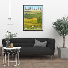 Ezposterprints - KENTUCKY Retro Travel Poster - 24x32 ambiance display photo sample