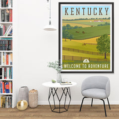 Ezposterprints - KENTUCKY Retro Travel Poster - 36x48 ambiance display photo sample