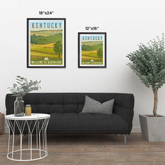 Ezposterprints - KENTUCKY Retro Travel Poster ambiance display photo sample