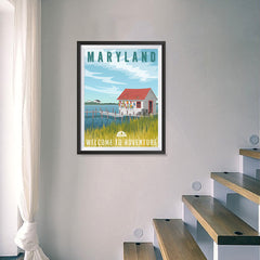 Ezposterprints - MARYLAND Retro Travel Poster - 18x24 ambiance display photo sample