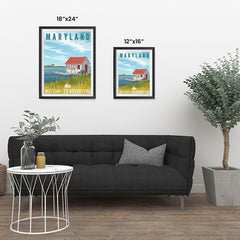 Ezposterprints - MARYLAND Retro Travel Poster ambiance display photo sample