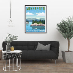 Ezposterprints - MINNESOTA Retro Travel Poster - 24x32 ambiance display photo sample