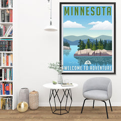 Ezposterprints - MINNESOTA Retro Travel Poster - 36x48 ambiance display photo sample