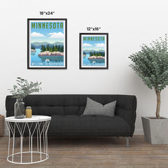 Ezposterprints - MINNESOTA Retro Travel Poster ambiance display photo sample