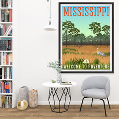 Ezposterprints - MISSISSIPPI Retro Travel Poster - 36x48 ambiance display photo sample