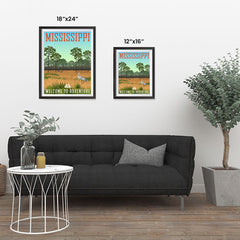 Ezposterprints - MISSISSIPPI Retro Travel Poster ambiance display photo sample