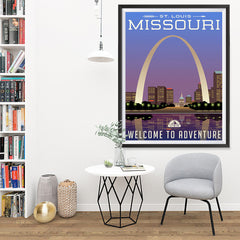 Ezposterprints - MISSOURI Retro Travel Poster - 36x48 ambiance display photo sample