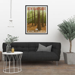 Ezposterprints - NEWHAMPSHIRE Retro Travel Poster - 24x32 ambiance display photo sample