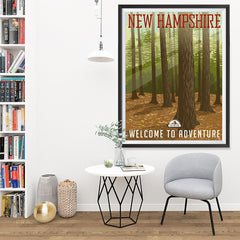 Ezposterprints - NEWHAMPSHIRE Retro Travel Poster - 36x48 ambiance display photo sample