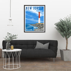Ezposterprints - NEW JERSEY Retro Travel Poster - 24x32 ambiance display photo sample