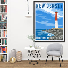 Ezposterprints - NEW JERSEY Retro Travel Poster - 36x48 ambiance display photo sample