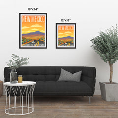 Ezposterprints - NEW MEXICO Retro Travel Poster ambiance display photo sample