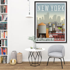Ezposterprints - NEW YORK Retro Travel Poster - 36x48 ambiance display photo sample