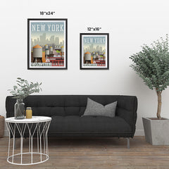 Ezposterprints - NEW YORK Retro Travel Poster ambiance display photo sample