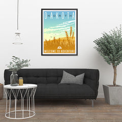 Ezposterprints - NORTH DAKOTA Retro Travel Poster - 24x32 ambiance display photo sample