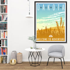 Ezposterprints - NORTH DAKOTA Retro Travel Poster - 36x48 ambiance display photo sample
