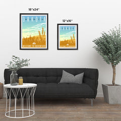 Ezposterprints - NORTH DAKOTA Retro Travel Poster ambiance display photo sample