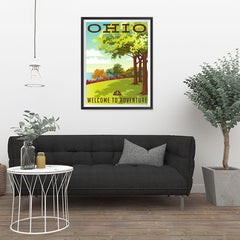 Ezposterprints - OHIO Retro Travel Poster - 24x32 ambiance display photo sample