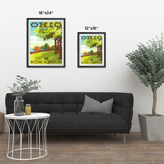Ezposterprints - OHIO Retro Travel Poster ambiance display photo sample