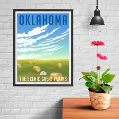 Ezposterprints - OKLAHOMA Retro Travel Poster - 12x16 ambiance display photo sample
