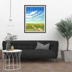 Ezposterprints - OKLAHOMA Retro Travel Poster - 24x32 ambiance display photo sample