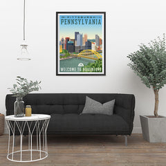 Ezposterprints - PENNSYLVANIA Retro Travel Poster - 24x32 ambiance display photo sample
