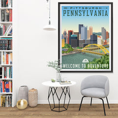 Ezposterprints - PENNSYLVANIA Retro Travel Poster - 36x48 ambiance display photo sample