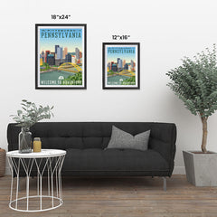 Ezposterprints - PENNSYLVANIA Retro Travel Poster ambiance display photo sample