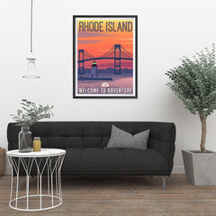 Ezposterprints - RHODE ISLAND Retro Travel Poster - 24x32 ambiance display photo sample