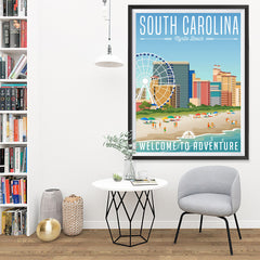 Ezposterprints - SOUTH CAROLINA Retro Travel Poster - 36x48 ambiance display photo sample