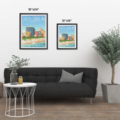Ezposterprints - SOUTH CAROLINA Retro Travel Poster ambiance display photo sample