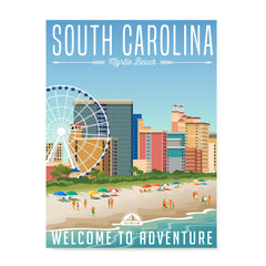 Ezposterprints - SOUTH CAROLINA Retro Travel Poster